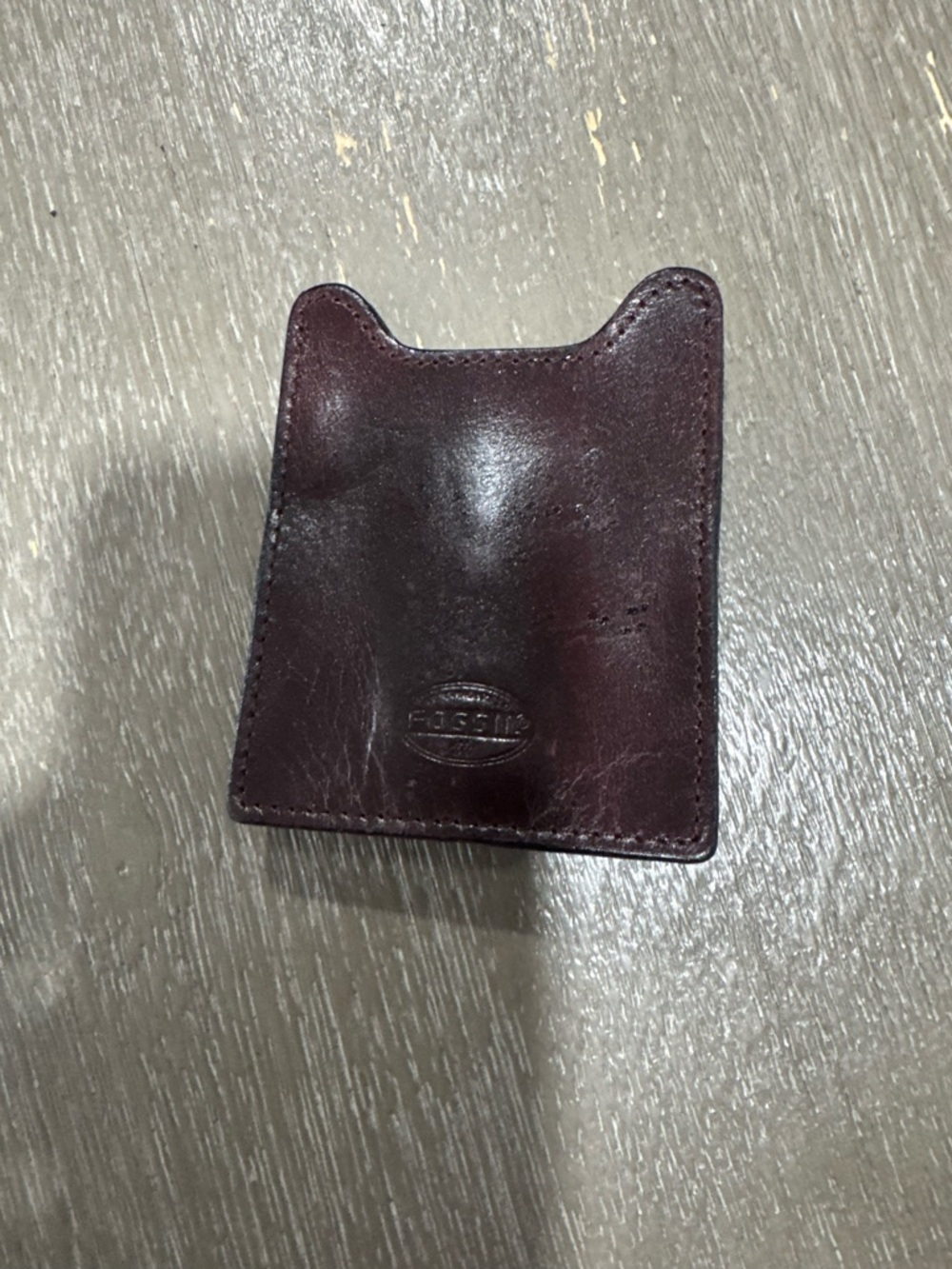 Fossil Men’s Leather Card Sleeve - Deep Burgundy